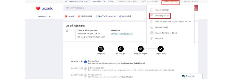 Cách xác nhận đơn hàng trên Lazada