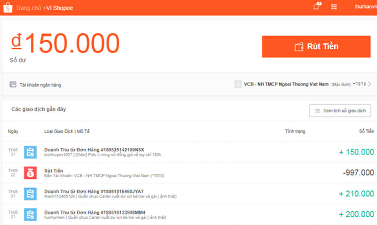 Bán hàng trên Shopee nhận tiền như thế nào? Có rút tiền được không