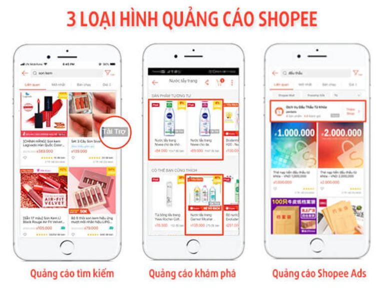 Hình thức ads Shopee cho bạn học chạy quảng cáo Shopee