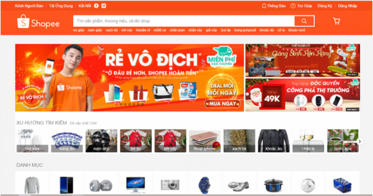 Web bán hàng online uy tín Shopee và ưu điểm