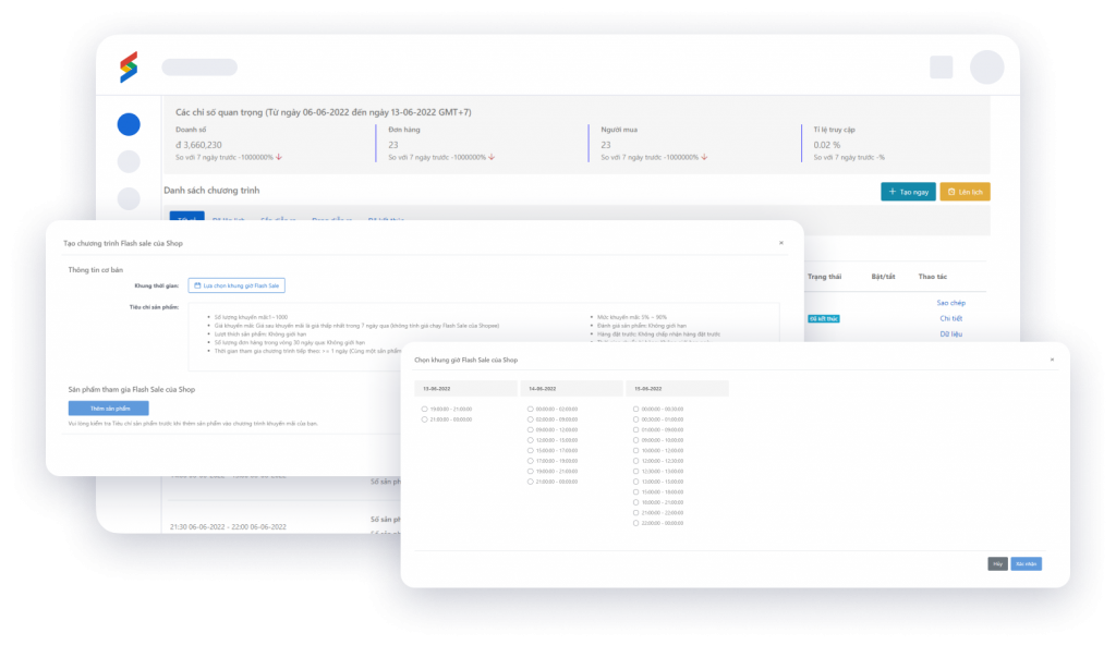 Tạo Flash Sale tự động với phần mềm quảng cáo shopee Salework Ads