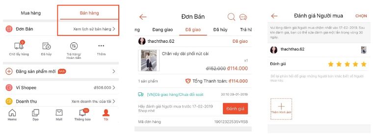 cách đánh giá sản phẩm shopee