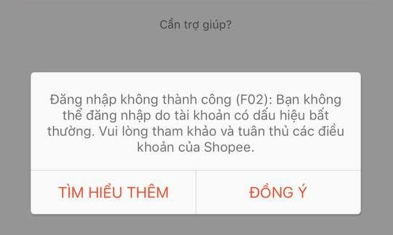 Tài khoản Shopee bị khóa