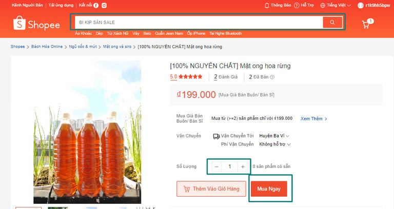 Cách mua hàng trên Shopee bằng máy tính