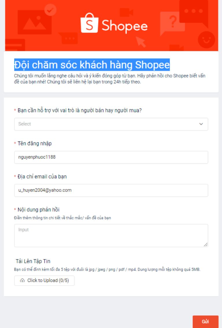 Chăm sóc khách hàng Shopee