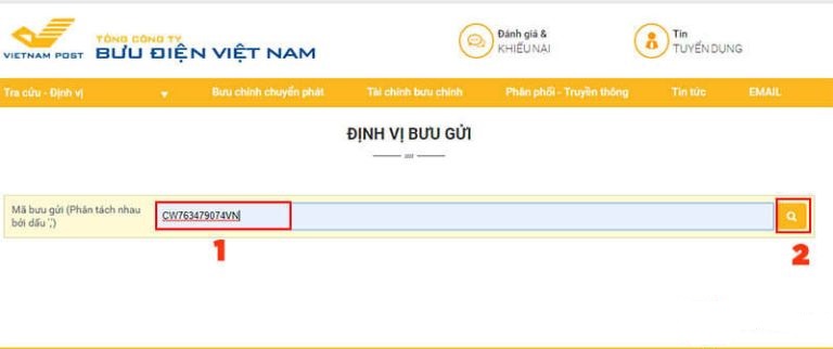 định vị bưu gửi VNPost