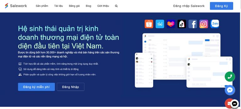 Giao diện website Salework