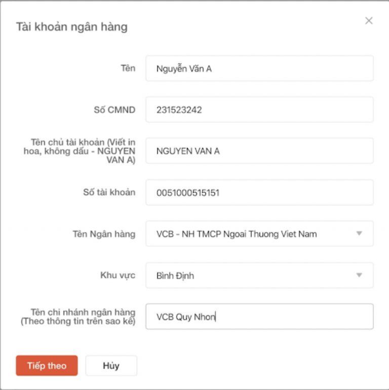 Giao diện của Shopee luôn đưa ra những hướng dẫn cụ thể giúp bạn thiết lập tài khoản dễ dàng