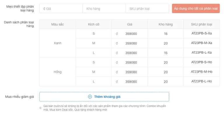 sku sản phẩm shopee là gì