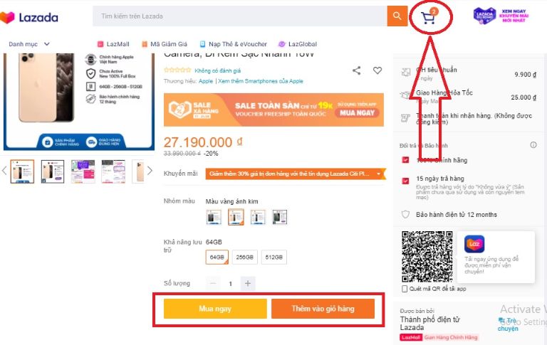 Cách mua hàng trên Lazada