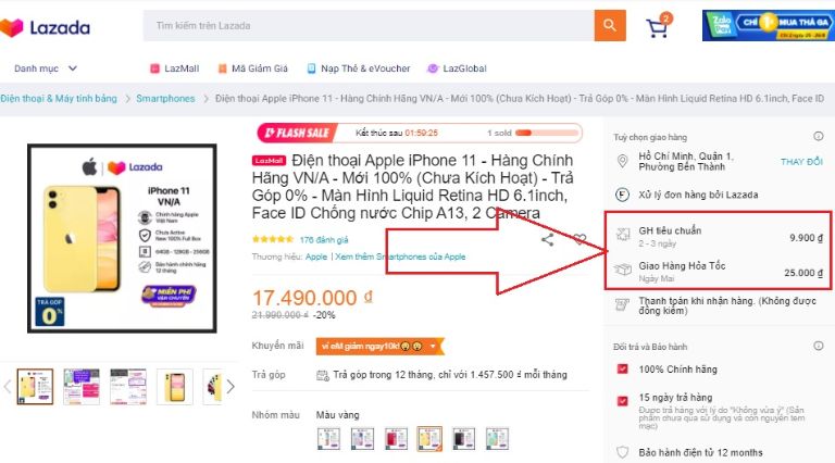 cách mua hàng trên lazada miễn phí vận chuyển