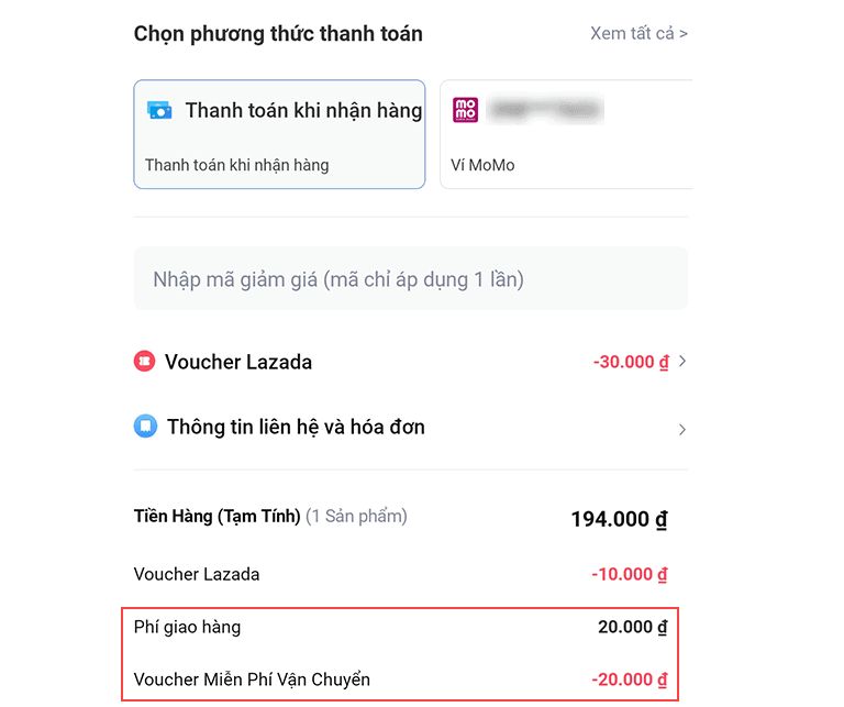 cách mua hàng trên lazada miễn phí vận chuyển