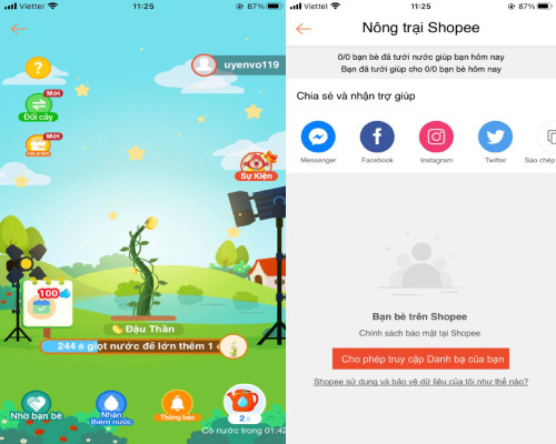 Cách tìm bạn bè trên Shopee qua game nông trại cực dễ