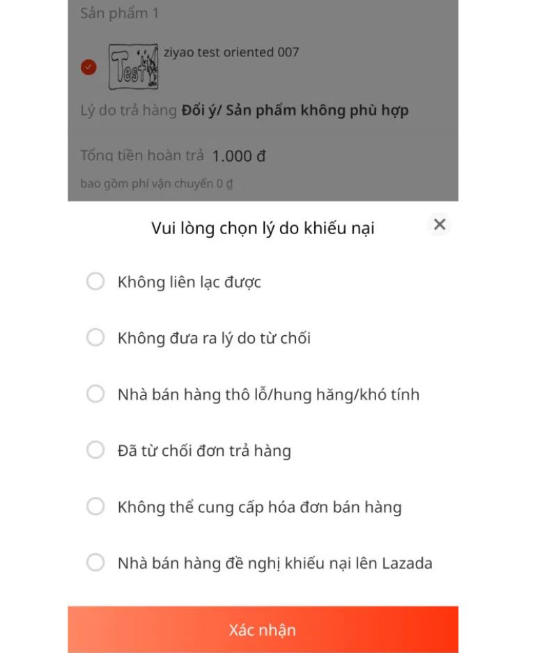 cách trả hàng Lazada 