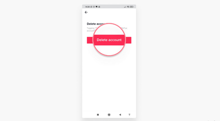 Xác nhận xóa tài khoản TikTok