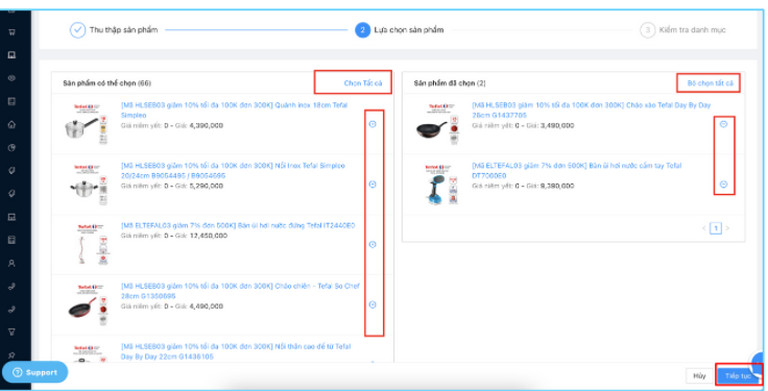 Hướng dẫn cách chọn sản phẩm để copy sang Tiki
