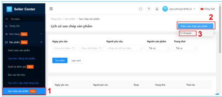 Tóm tắt các bước copy sản phẩm từ Shopee sang Tiki