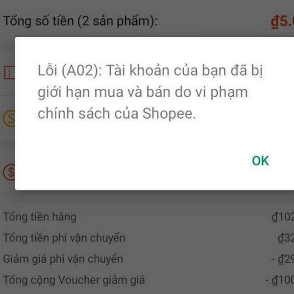 Tìm hiểu lỗi A02 Shopee là gì?