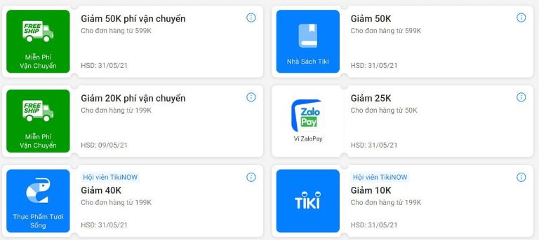 mã giảm giá Tiki