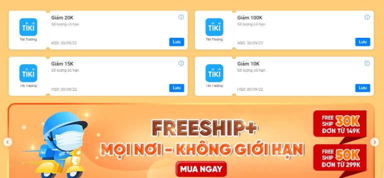 Mã giảm giá tiki trading