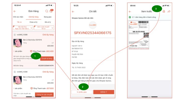 quy trình xử lý đơn hàng Shopee