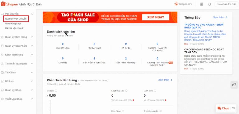 Quy trình xử lý đơn hàng Shopee