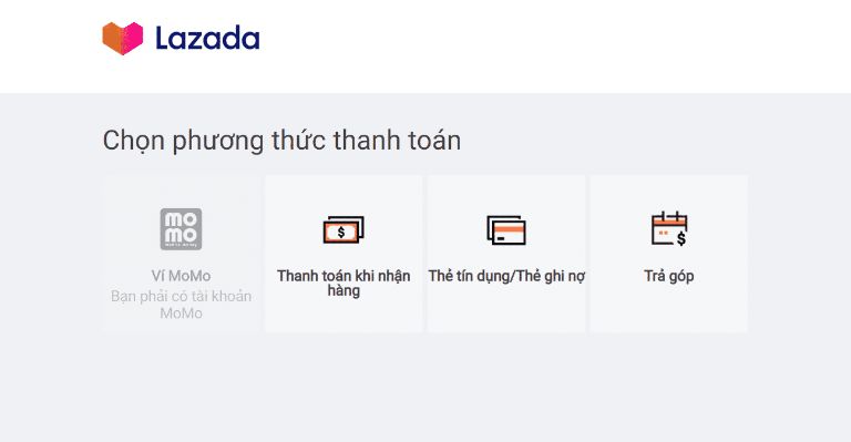 Tại sao lazada không có thanh toán khi nhận hàng