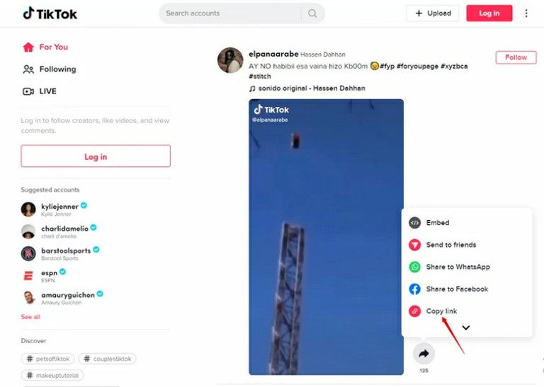 Sao chép URL video TikTok mà bạn muốn tải về