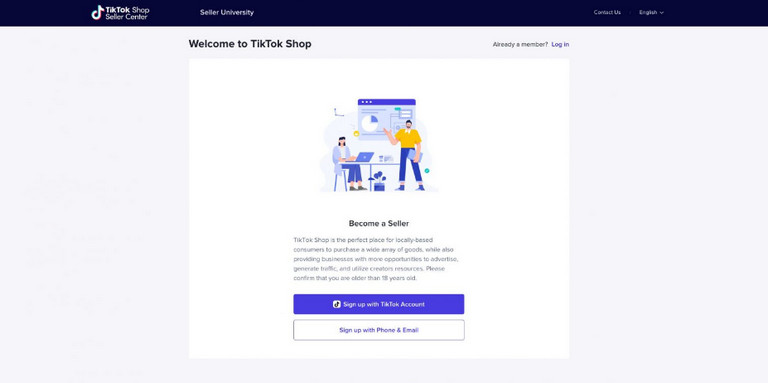 Đăng ký tài khoản trên TikTok Seller Center