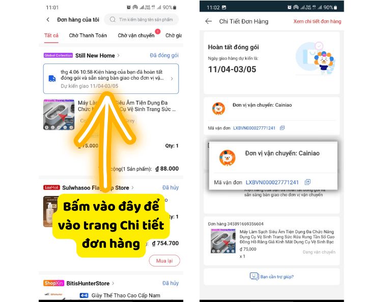 tra cứu đơn hàng lazada 