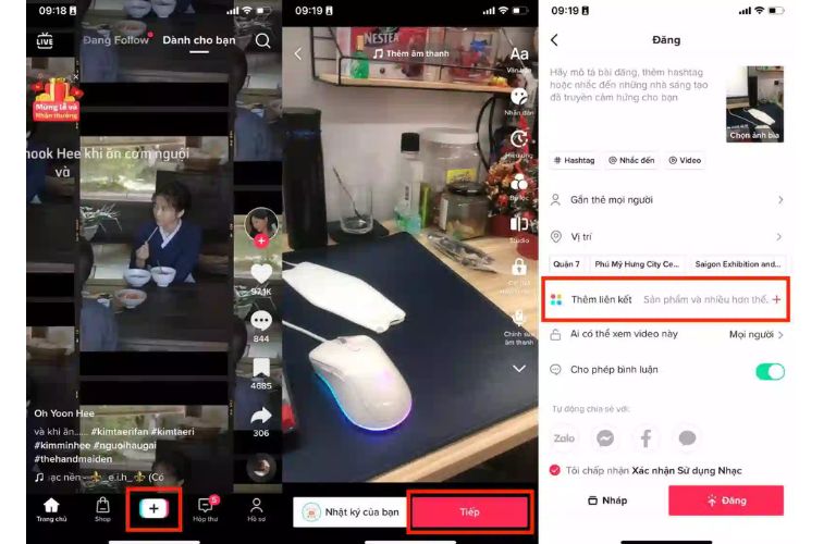 Gắn sản phẩm vào video TikTok