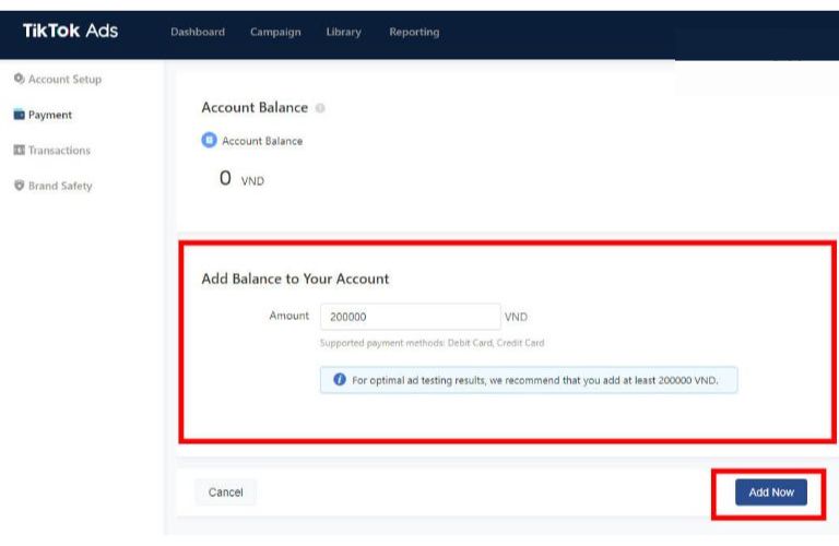 Cách thanh toán quảng cáo TikTok