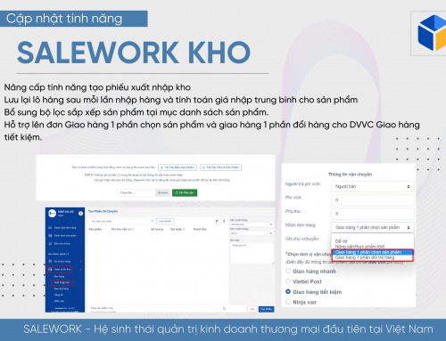 [THÔNG BÁO] CẬP NHẬT TÍNH NĂNG MỚI ỨNG DỤNG SALEWORK KHO NGÀY 30/12/2022