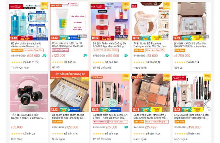 Mặt hàng bán chạy trên Shopee