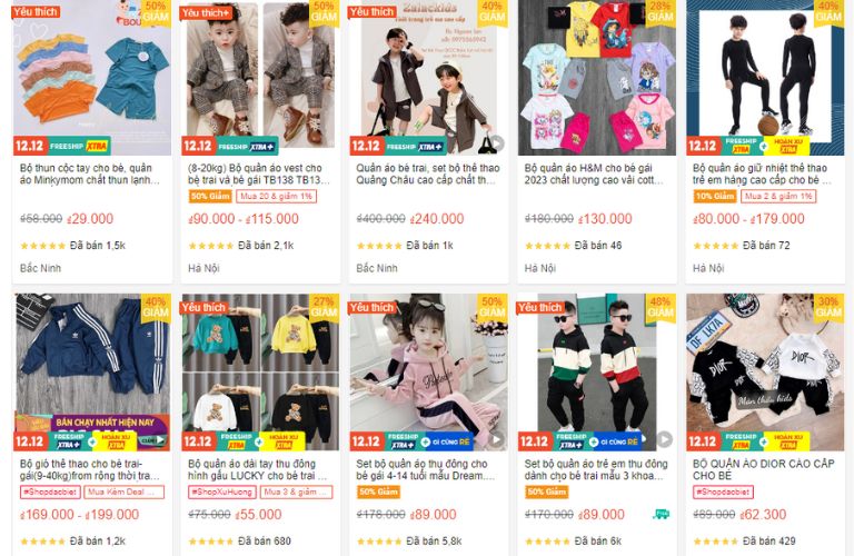 Mặt hàng bán chạy trên Shopee