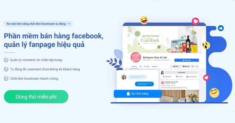 app quản lý page Facebook 