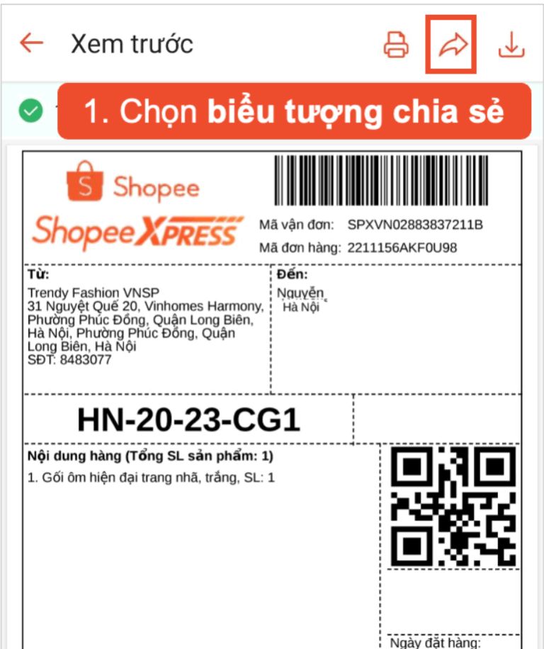 Cách in đơn hàng Shopee trên điện thoại