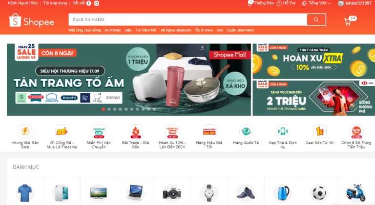 Cách tặng xu Shopee