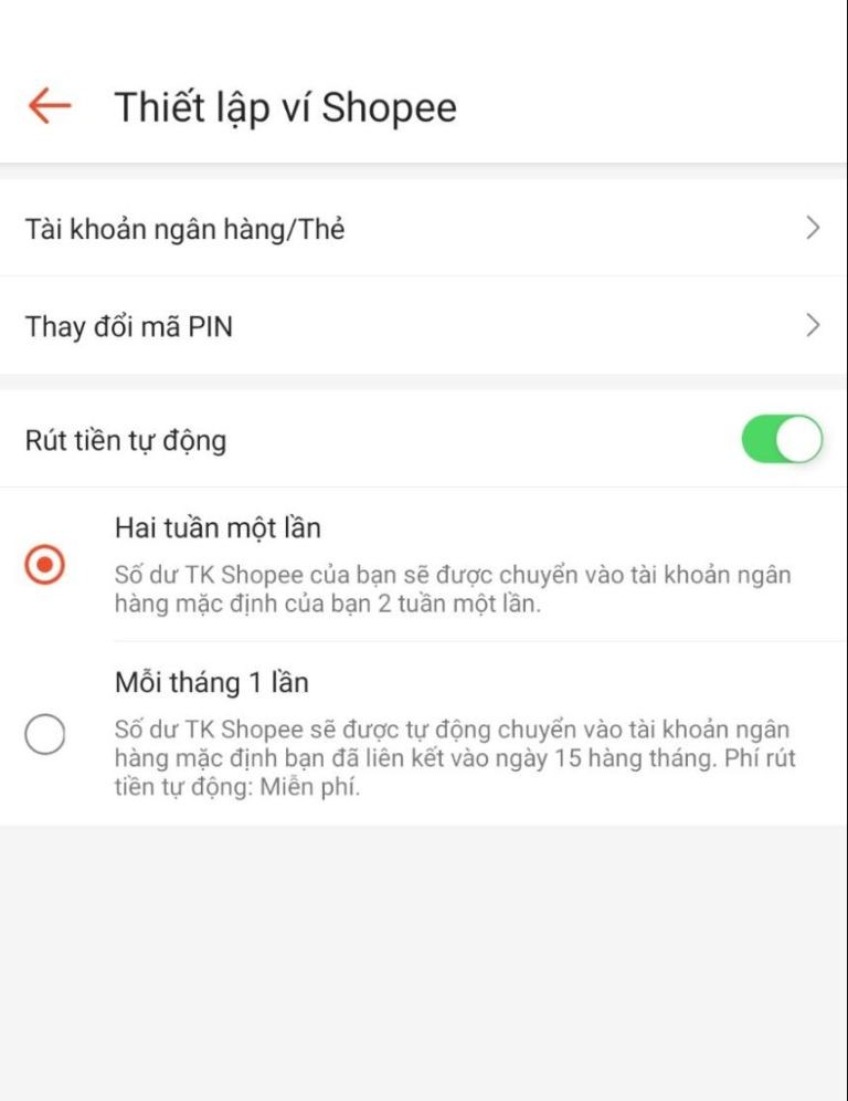 chuyển tiền từ ví Shopee sang tài khoản ngân hàng
