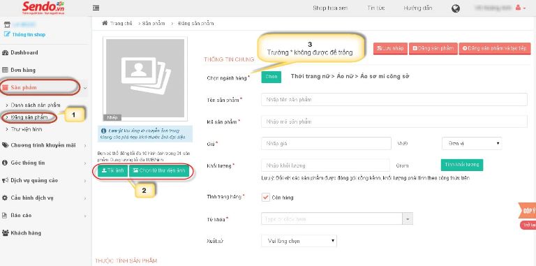 đăng ký bán hàng trên Sendo