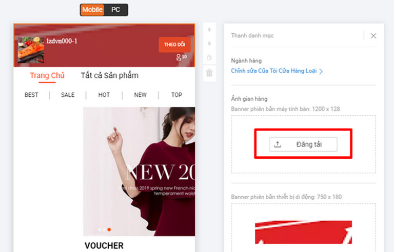 Hướng dẫn cách đăng tải banner lên shop trên Lazada