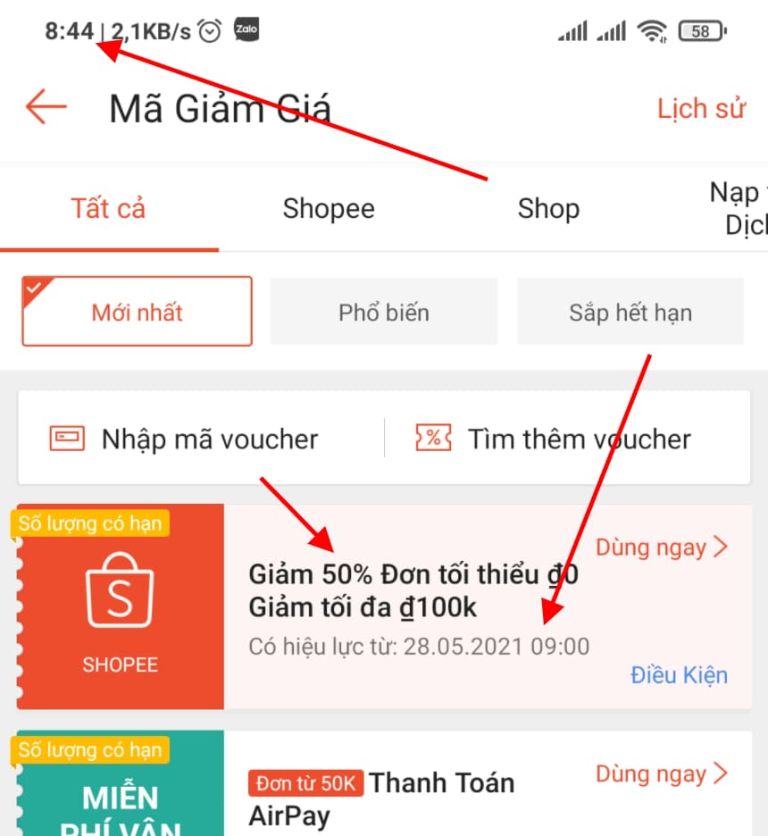 mã giảm giá Shopee