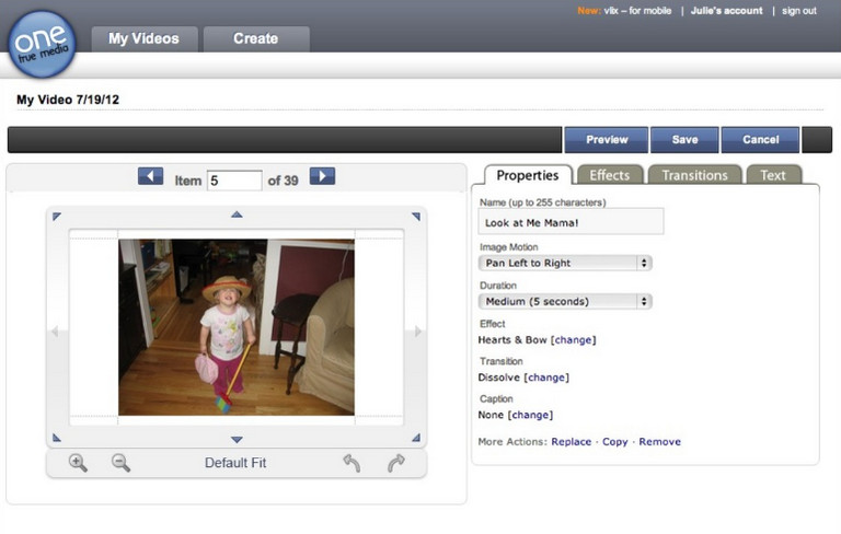 One True Media tối giản quá trình ghép nhạc vào video, người dùng không cần phải cài đặt phần mềm