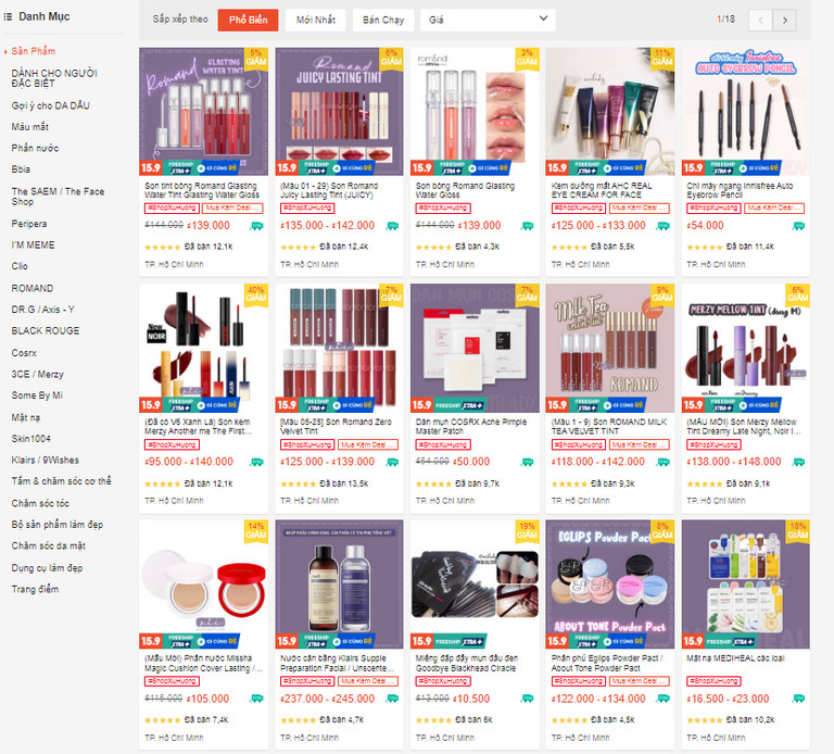 Mặt hàng chính của shop mỹ phẩm uy tín trên Shopee, Nilady, chủ yếu là son