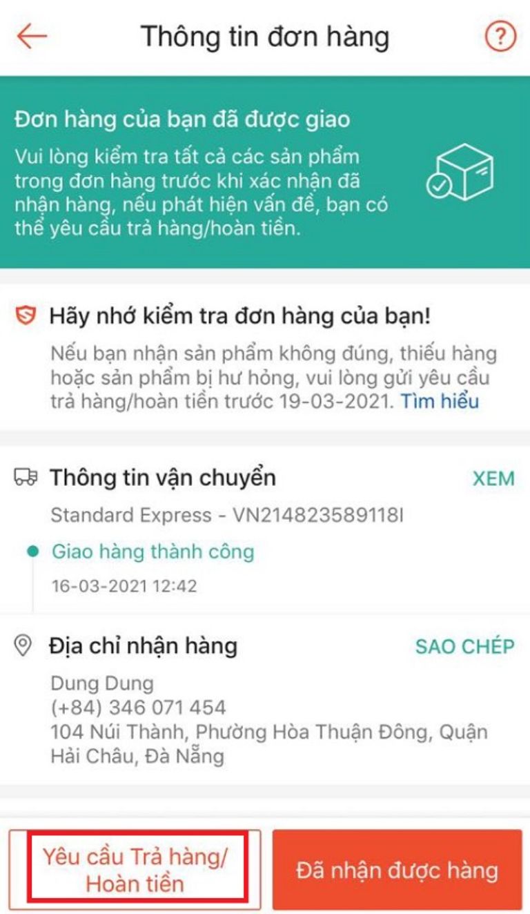 Shopee hoàn tiền trong bao lâu