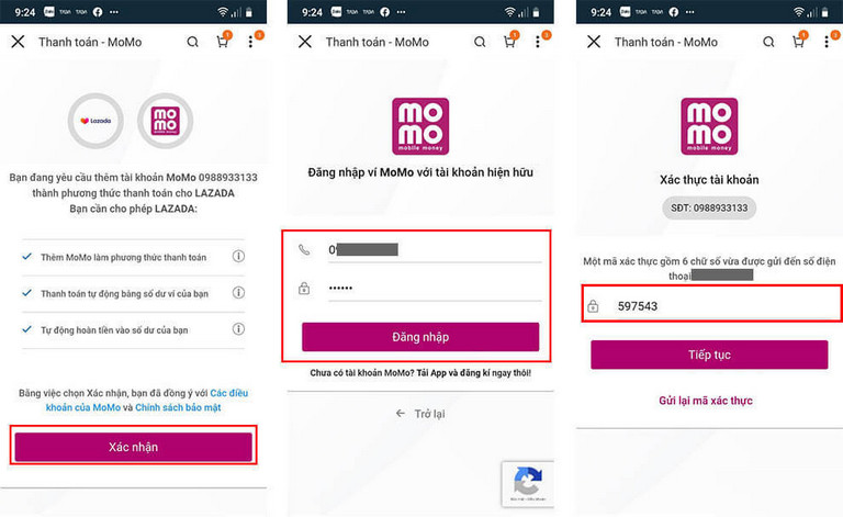 Để thanh toán Lazada bằng Momo, trước hết bạn cần liên kết ví Momo với Lazada