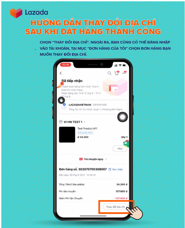 Việc thay đổi đia chỉ giao hàng trên Lazada khá dễ dàng