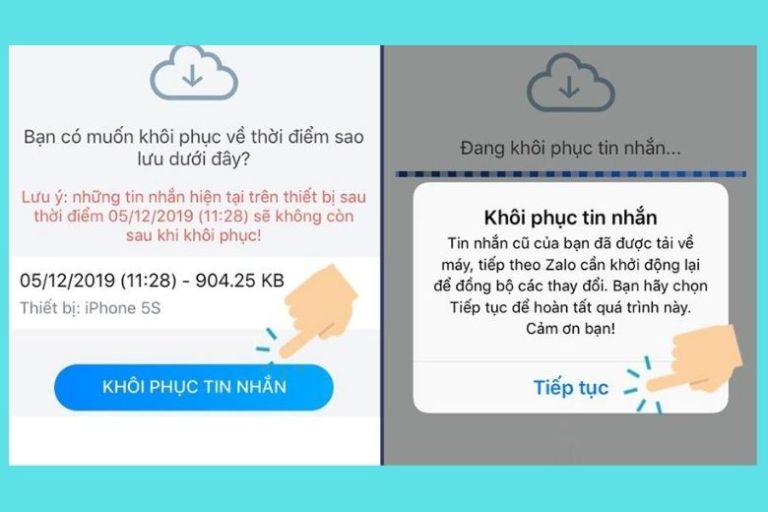 cách khôi phục tin nhắn Zalo