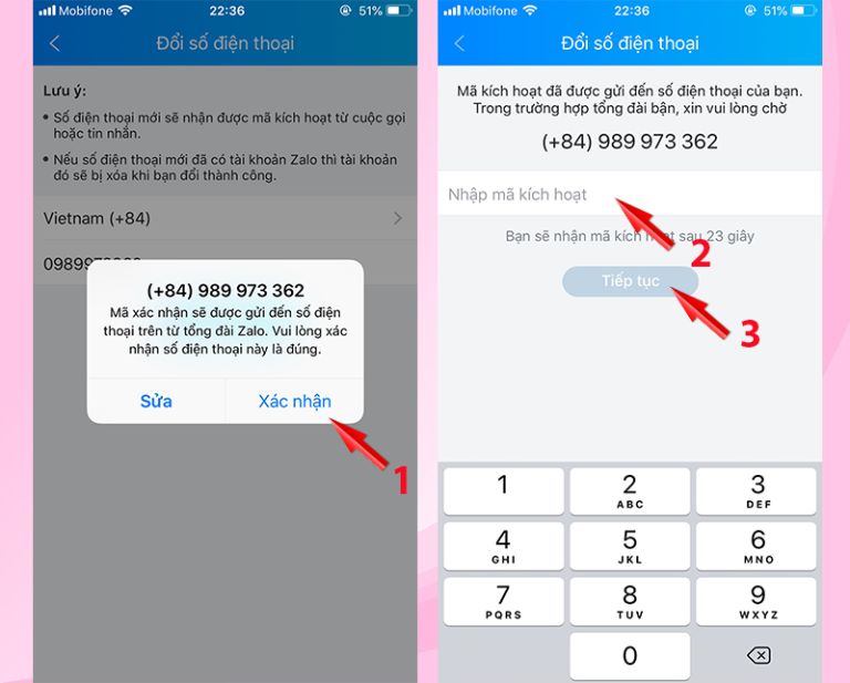 đổi số điện thoại Zalo