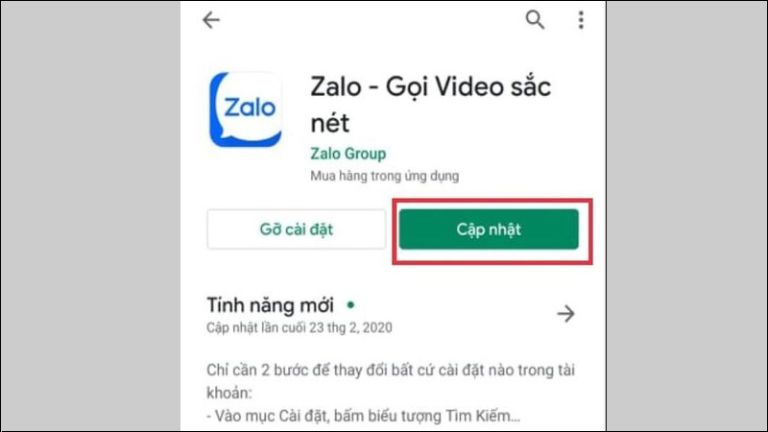 Zalo không gọi được